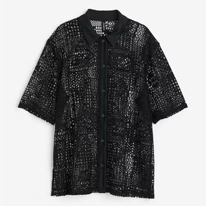 H&M Black Crochet Cover-Up Top